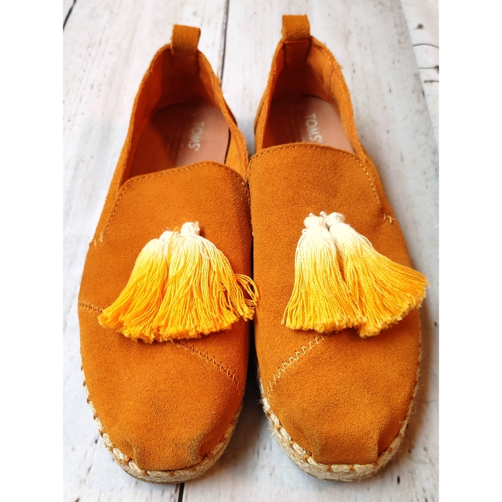 TOMS Mustard Suede Deconstructed Espadrille